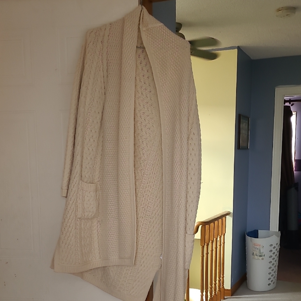 Cozy Cream Open-Front Cable Knit Cardigan